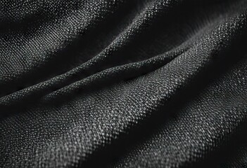 Dark black white linen canvas The background image texture stock photoTextile Textured Textured Effect Black Color Full