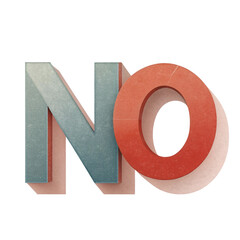 abstract "NO" sign isolated on white