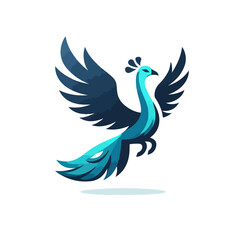 Fototapeta premium flat vector logo of a peacock. 
