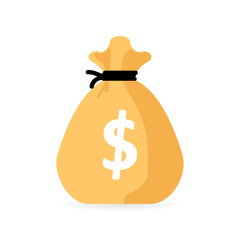 Money bag dollars , a bundle of money vector illustration