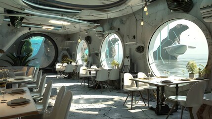 Stunning interior of the restaurant of the future