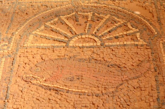 Mosaicos en la Iglesia Bizantina de Petra, Jordania