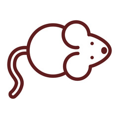 Mouse Vector Line Maroon Icon Design