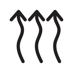 Winding wavy curved arrows. Vector illustration. Thin wavy twisty arrows. eps 10