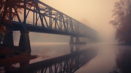 Misty Bridge Reflection