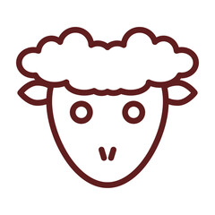 Lamb Vector Line Maroon Icon Design