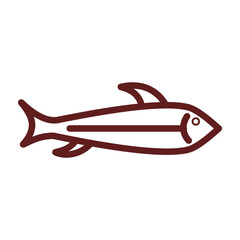 Salmon Vector Line Maroon Icon Design
