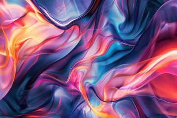 Fototapeta premium vibrant abstract wallpaper with flowing forms and rich saturated colors in 4k resolution dynamic composition of organic shapes creates a mesmerizing visual experience