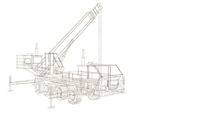 mobile crane machine 3d illustration