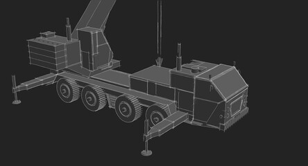 Obraz premium mobile crane machine 3d illustration