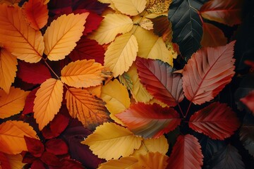 Fototapeta premium vibrant autumn colors palette with colorful leaves seasonal color scheme concept