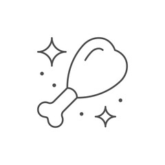 Chicken leg line outline icon