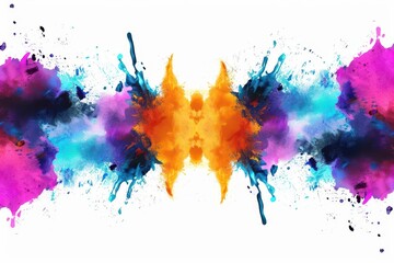 Fototapeta premium vibrant explosion border on white background abstract digital illustration