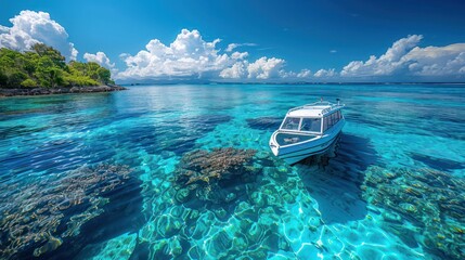 Explore the underwater world of colorful corals and marine life at