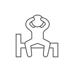 Person with hangover line icon