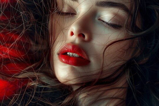 An One beautiful woman tudes glamour and sexuality