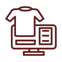 Fashion Blogs Vector Line Maroon Icon Design