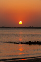 Sucre, Sincelejo, Colombia. June 8, 2010: Sunset fall in the Gulf of Morrosquillo