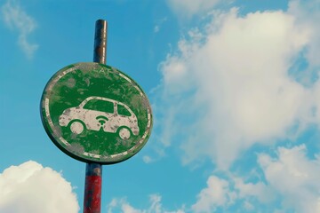 An Our future with electric vehicle only green traffic