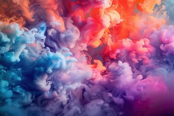 Obraz premium vibrant smoke bomb explosion billowing clouds of saturated colors swirling psychedelic patterns highspeed photography mesmerizing abstract art