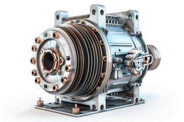 An Open industrial electric motor isolated on white Rotor