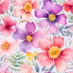 Fototapeta premium A detailed, elegant floral pattern for textile or wallpaper design, perfect for stylish home decor.