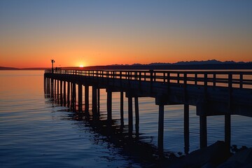 pier over water on sunset