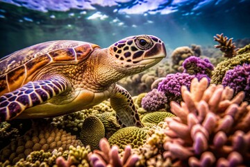 Obraz premium turtle swimming in the sea