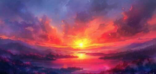 Fototapeta premium Sunrise and sunset views