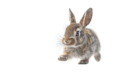Obraz premium a rabbit full body shot, looking forward, standing on grass, transparent, cut out
