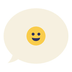 happy emoji expression chat flat illustration