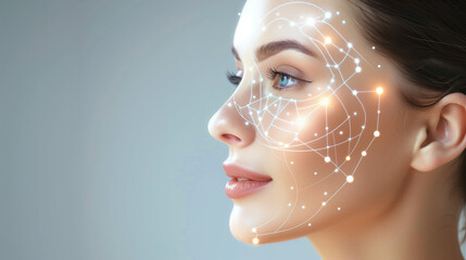 Detailed Hologram Showing Collagen’s Role in Enhancing Skin Elasticity and Reducing Wrinkles