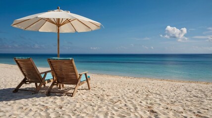 sunbed lounge chair sandy beach sunny beach, umbrella, sea, sand, chair, summer, ocean, vacation, sky, travel, water, parasol, tropical, relax, sun, resort, island, coast, relaxation, holiday, paradis