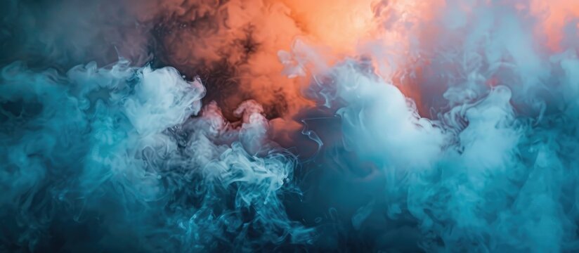 Smoke billowing against a dark backdrop with copy space image.