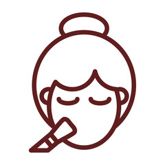Makeup Tutorials Vector Line Maroon Icon Design