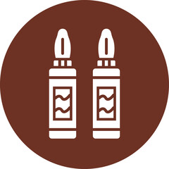 Ampoule Glyph Brown Circle Icon