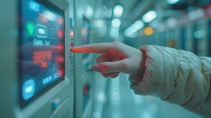 Secure Biometric Scanner Access with Minimalist Background - Technology Security Concept