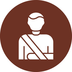 Broken Arm Glyph Brown Circle Icon