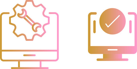 Studying on Laptop Vector Icon