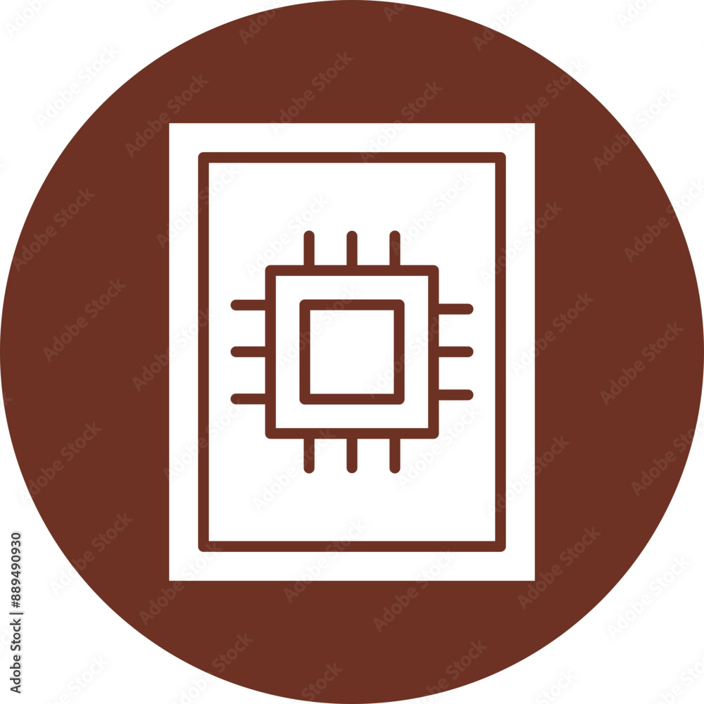 Sticker data interpretation glyph brown circle icon