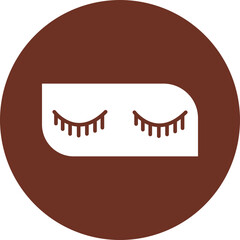 Eyelashes Glyph Brown Circle Icon