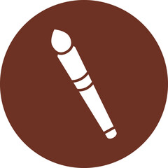 Brush Glyph Brown Circle Icon