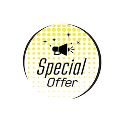 special offer text information sign