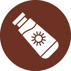 Sunscreen Glyph Brown Circle Icon