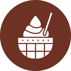 Ice Cream Glyph Brown Circle Icon