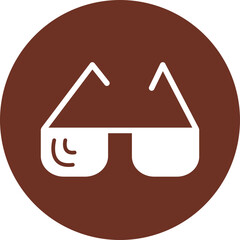 Sunglasses Glyph Brown Circle Icon