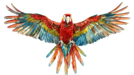 Fototapeta premium macaw parrot white background