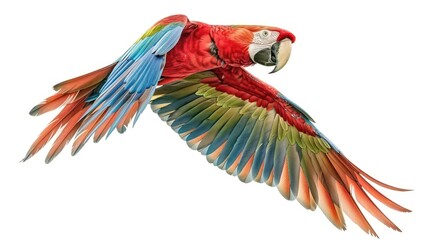 Obraz premium macaw parrot white background