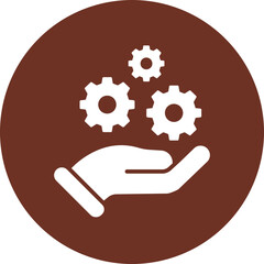 Management Service Glyph Brown Circle Icon