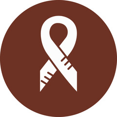 Cancer Ribbon Glyph Brown Circle Icon
